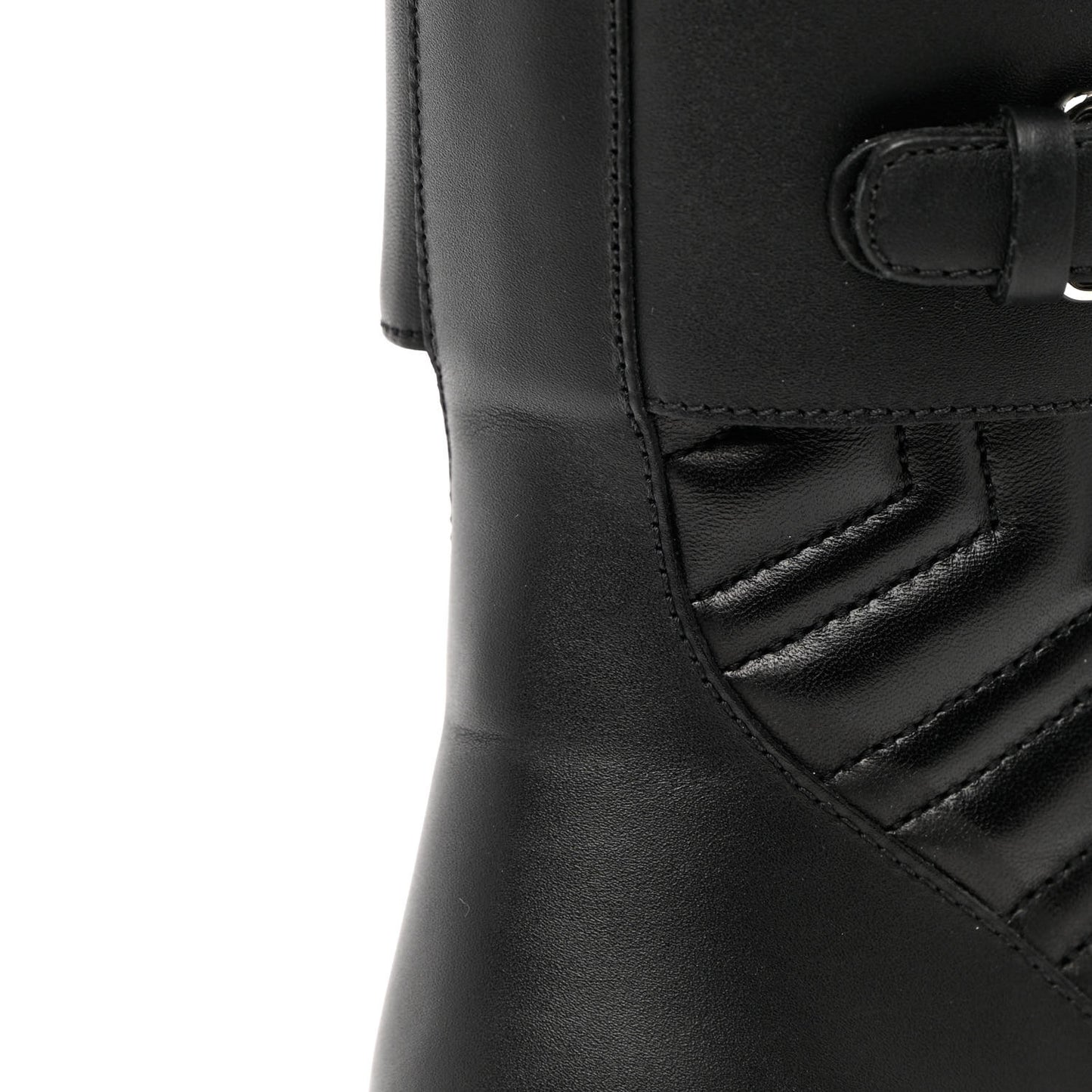 Nappa Frances GG Matelasse Platform Combat Boots 36 black