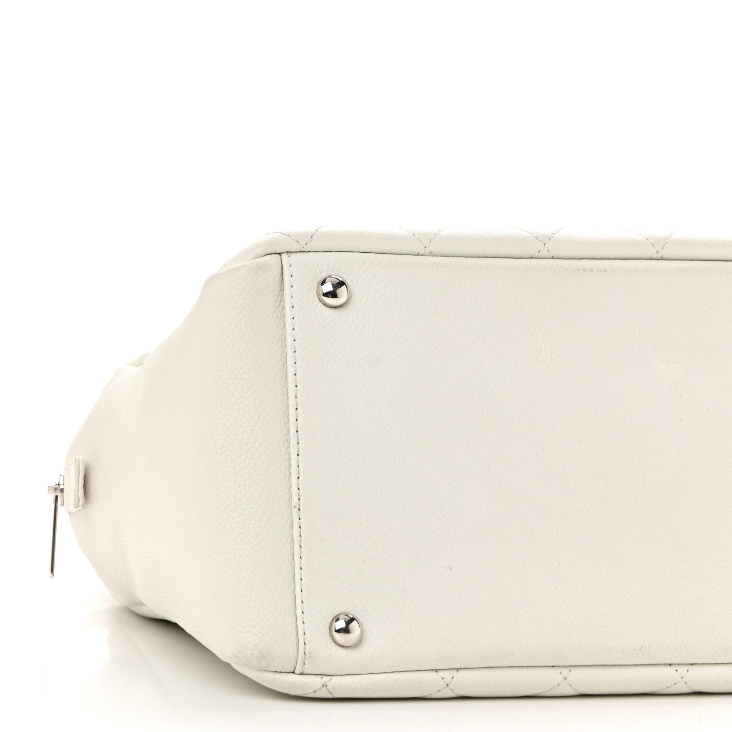 Caviar Quilted Petit Timeless Tote PTT White