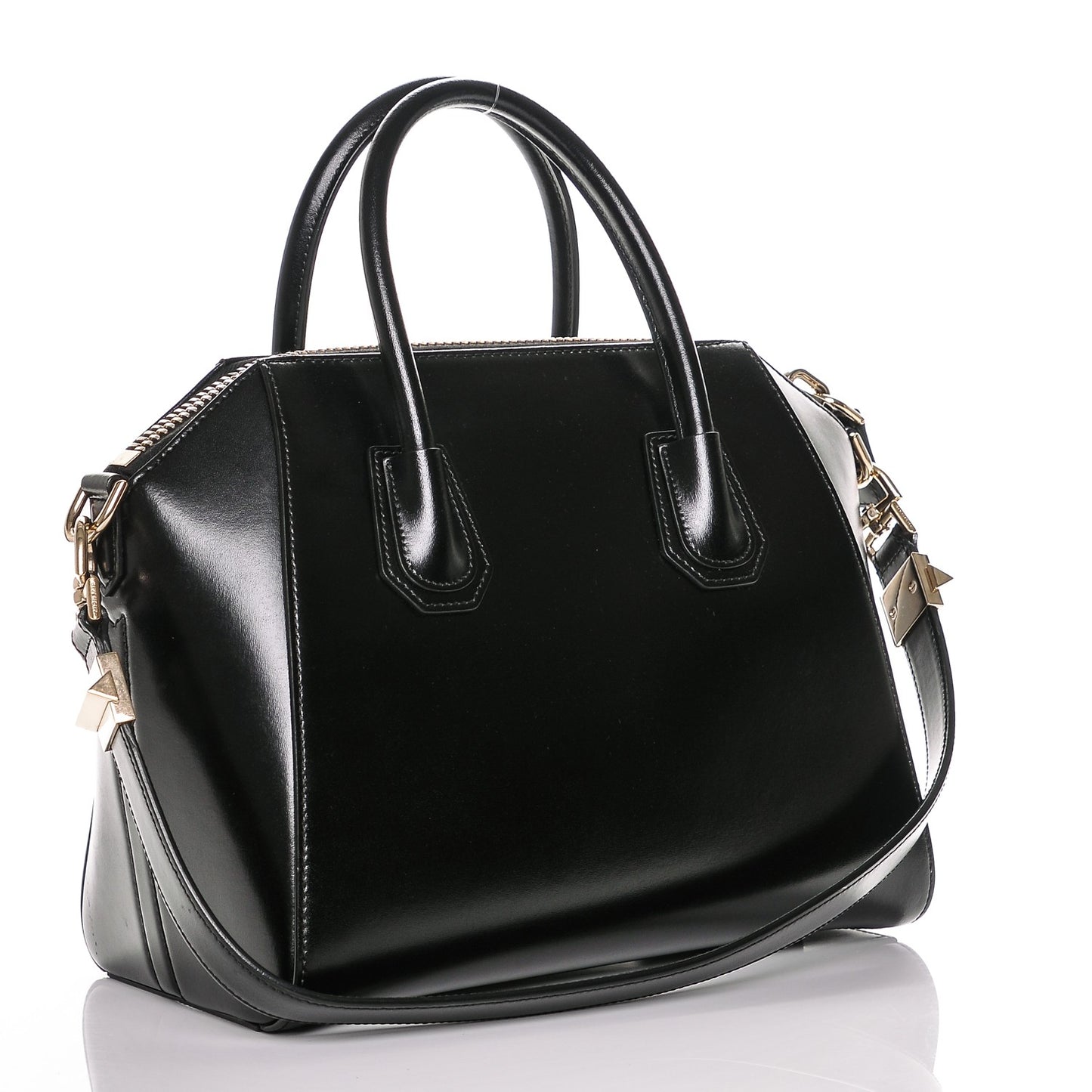 Shiny Lord Calfskin Small Antigona Black