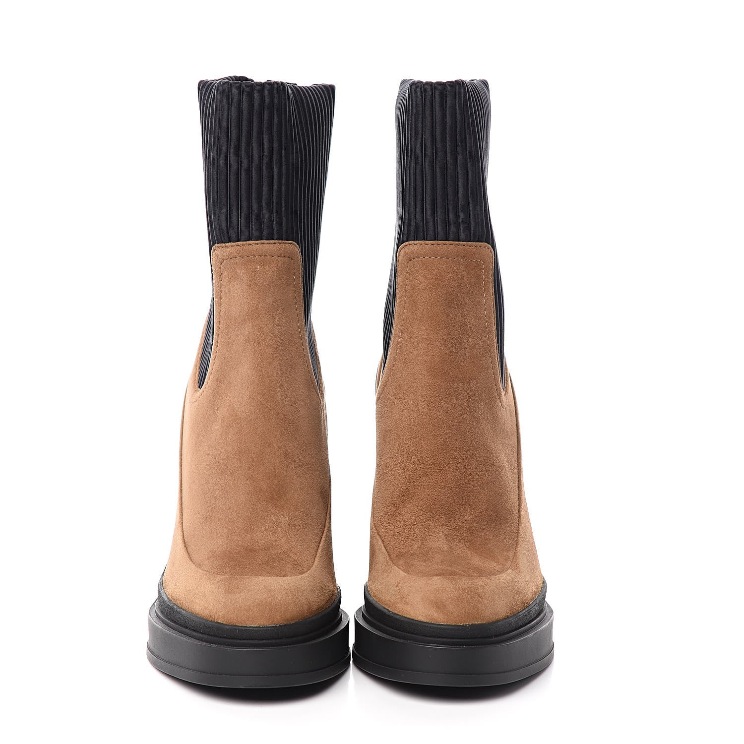 Hermes Suede Womens Vandale Ankle Boots 38.5 Brun Fume Black 2 of 7