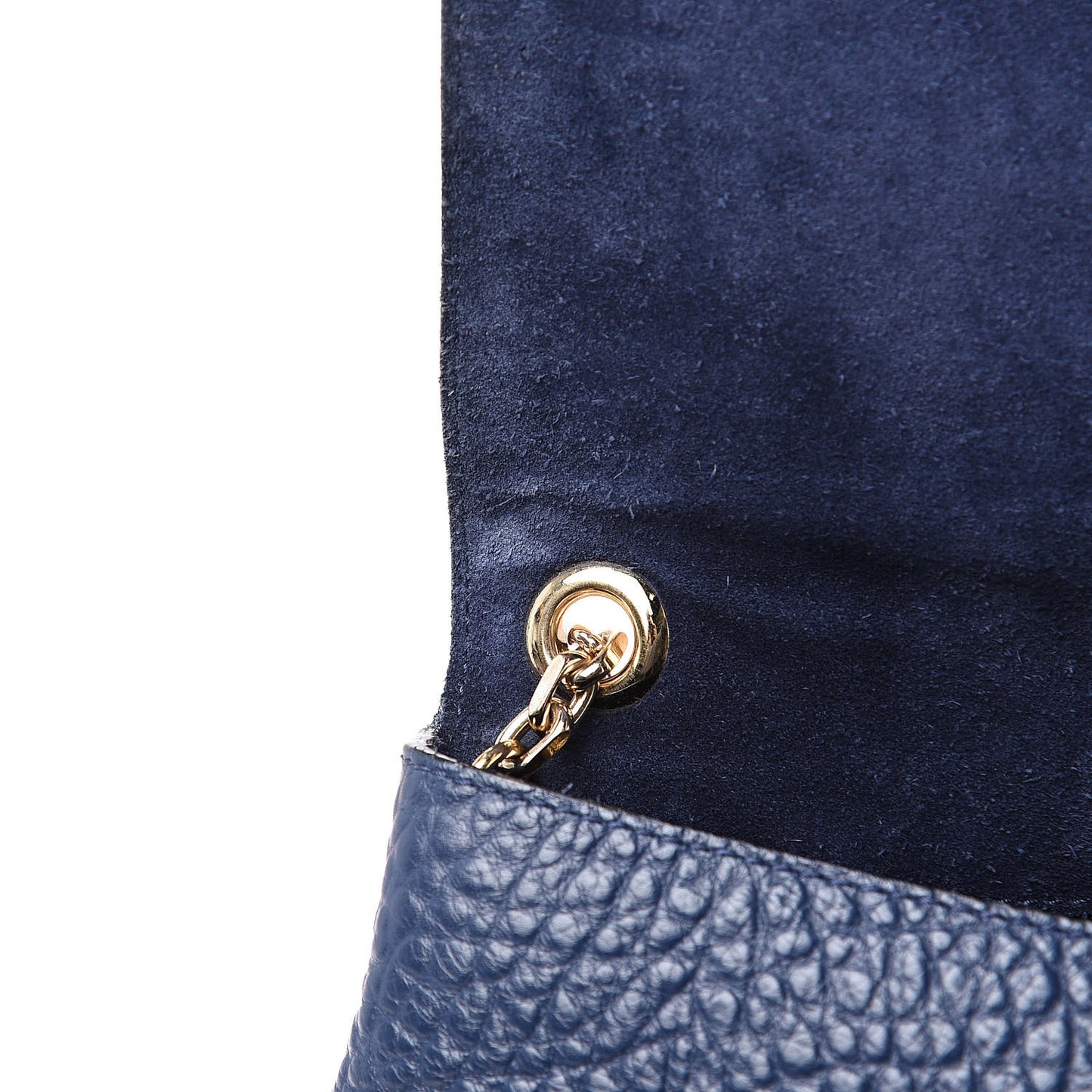 Signature Grain Large Mildenhall Shoulder Bag Blue Carbon
