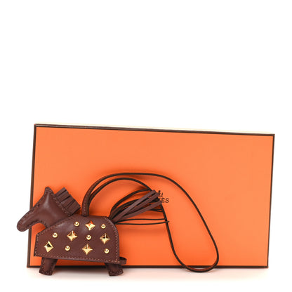 Hermes Milo Lambskin Studded Grigri Rodeo Robeo Rock Horse Bag Charm PM Terre 5 of 5