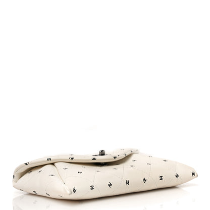 Chanel Printed Lambskin Logo CC Envelope Clutch With Chain White 4 of 11