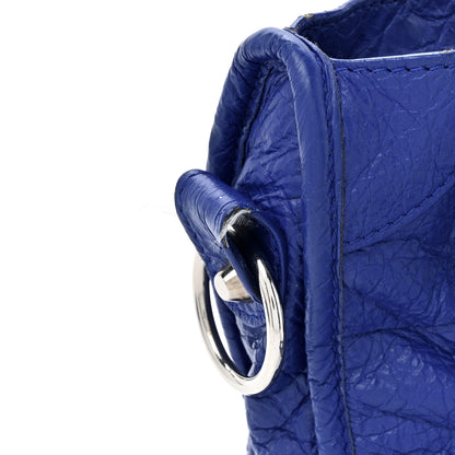 Balenciaga Agneau Classic Silver Hardware Mini City Logo Strap Bleu Electric Black 11 of 16