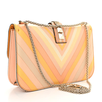 Valentino Garavani Vitello Native Couture 1975 Medium Glam Lock Rockstud Flap Mandarin Sorbet 3 of 9