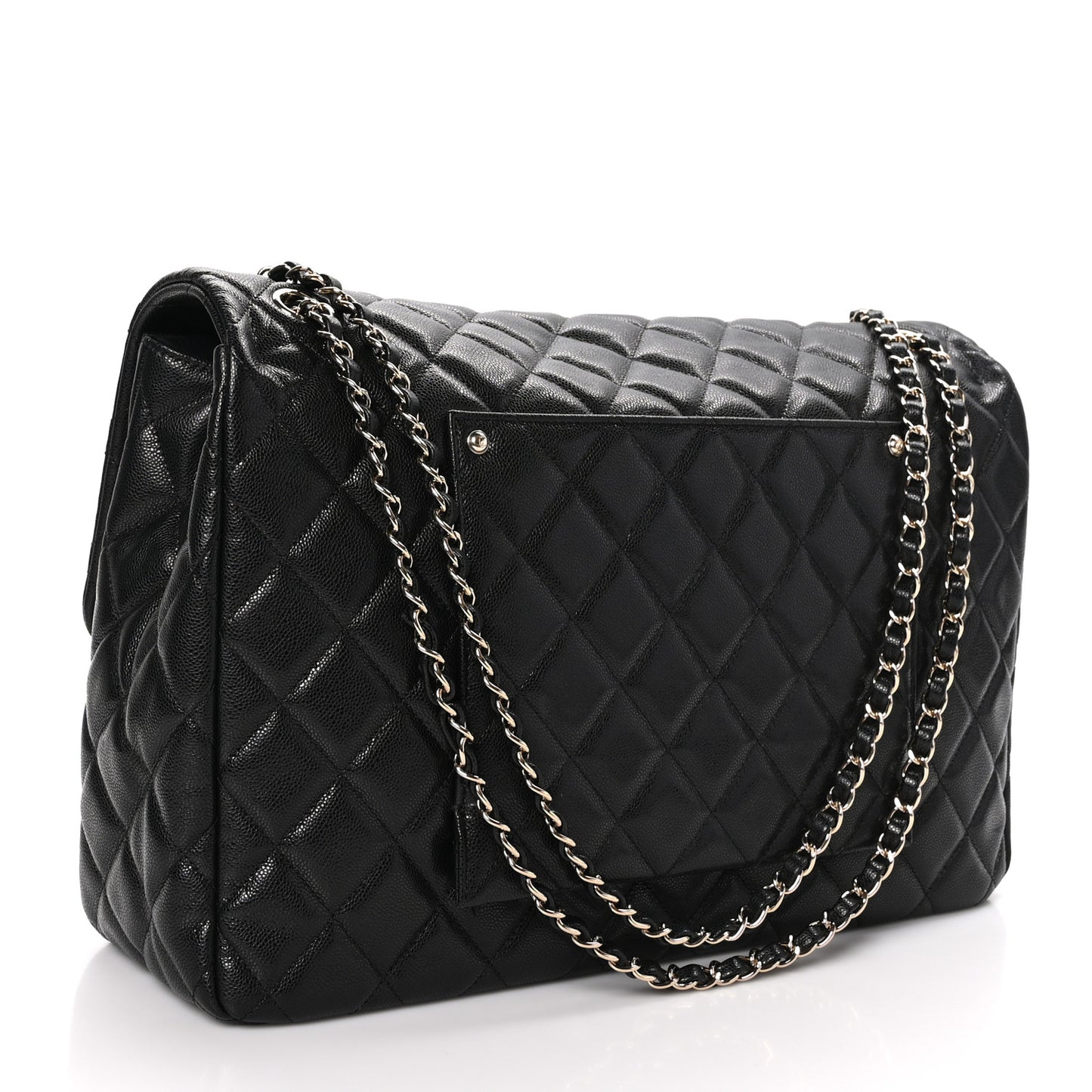 Caviar Quilted XXL Travel Flap Bag Black