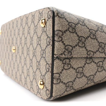 Gucci GG Supreme Monogram Small Zip Top Tote Beige Tuscany 10 of 11