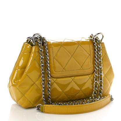 Chanel Patent Quilted Coco Shine Small Accordion Flap Yellow 2 of 10