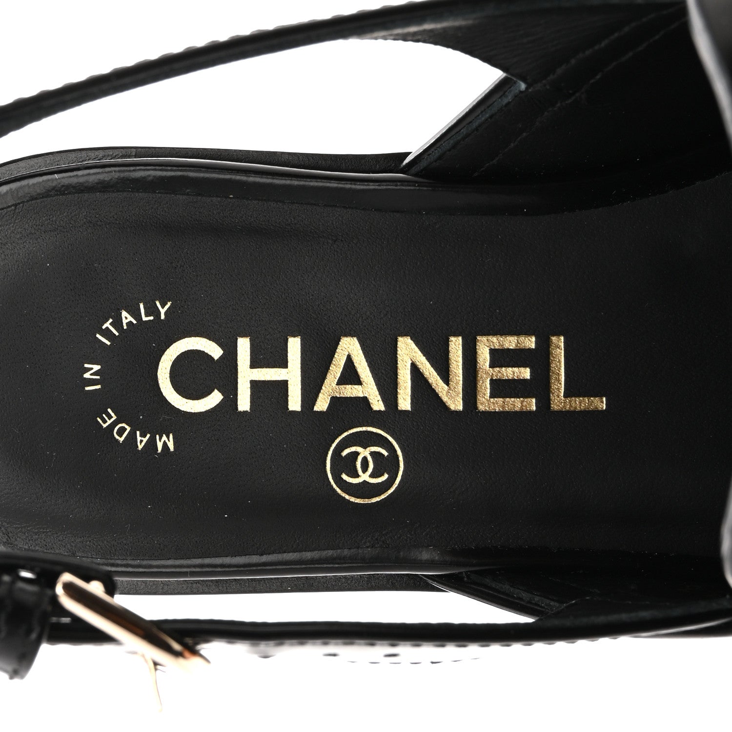 Chanel Shiny Calfskin Slingback Loafers 36.5 Black 7 of 10