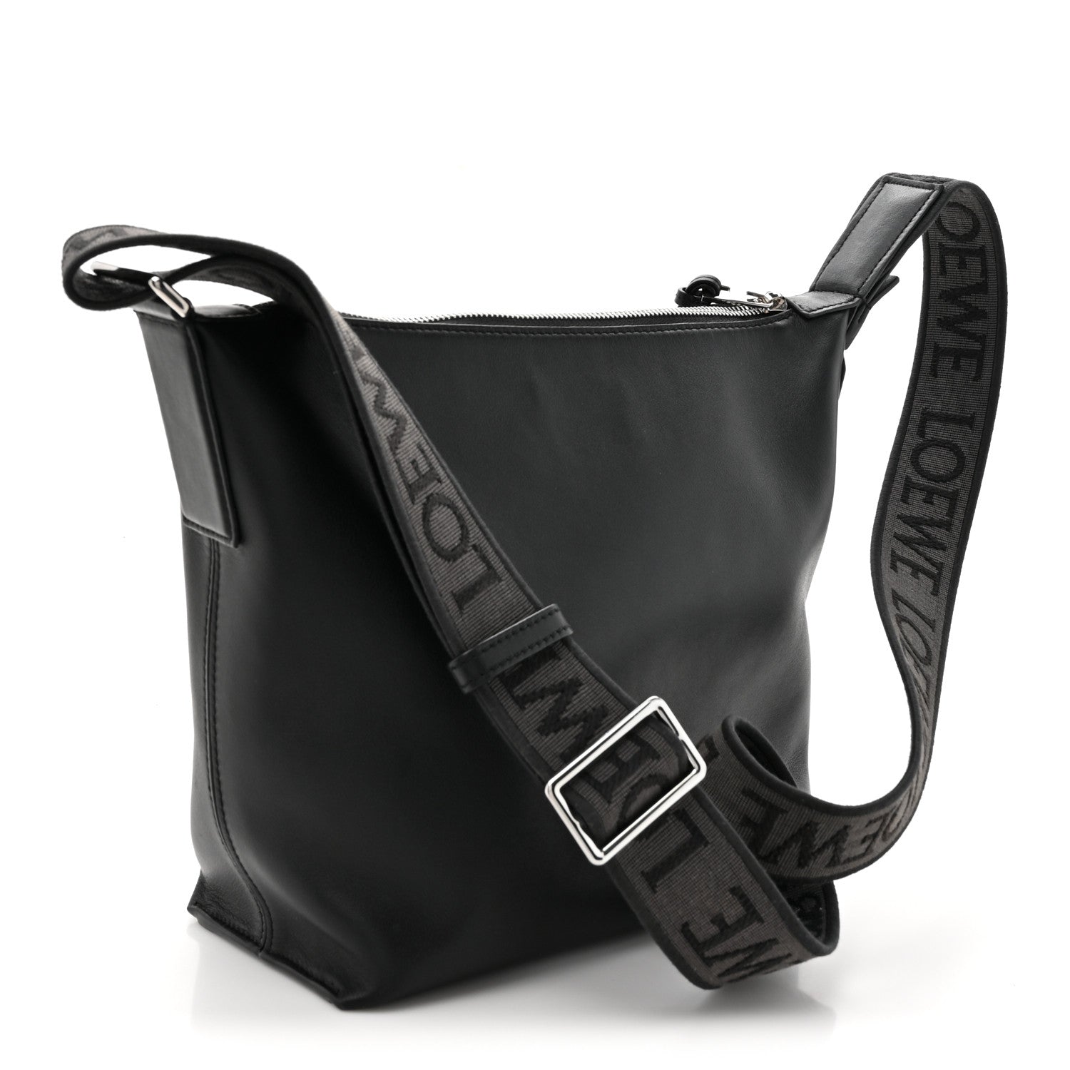 Loewe Supple Smooth Calfskin Jacquard Small Cubi Crossbody Bag Black 3 of 13