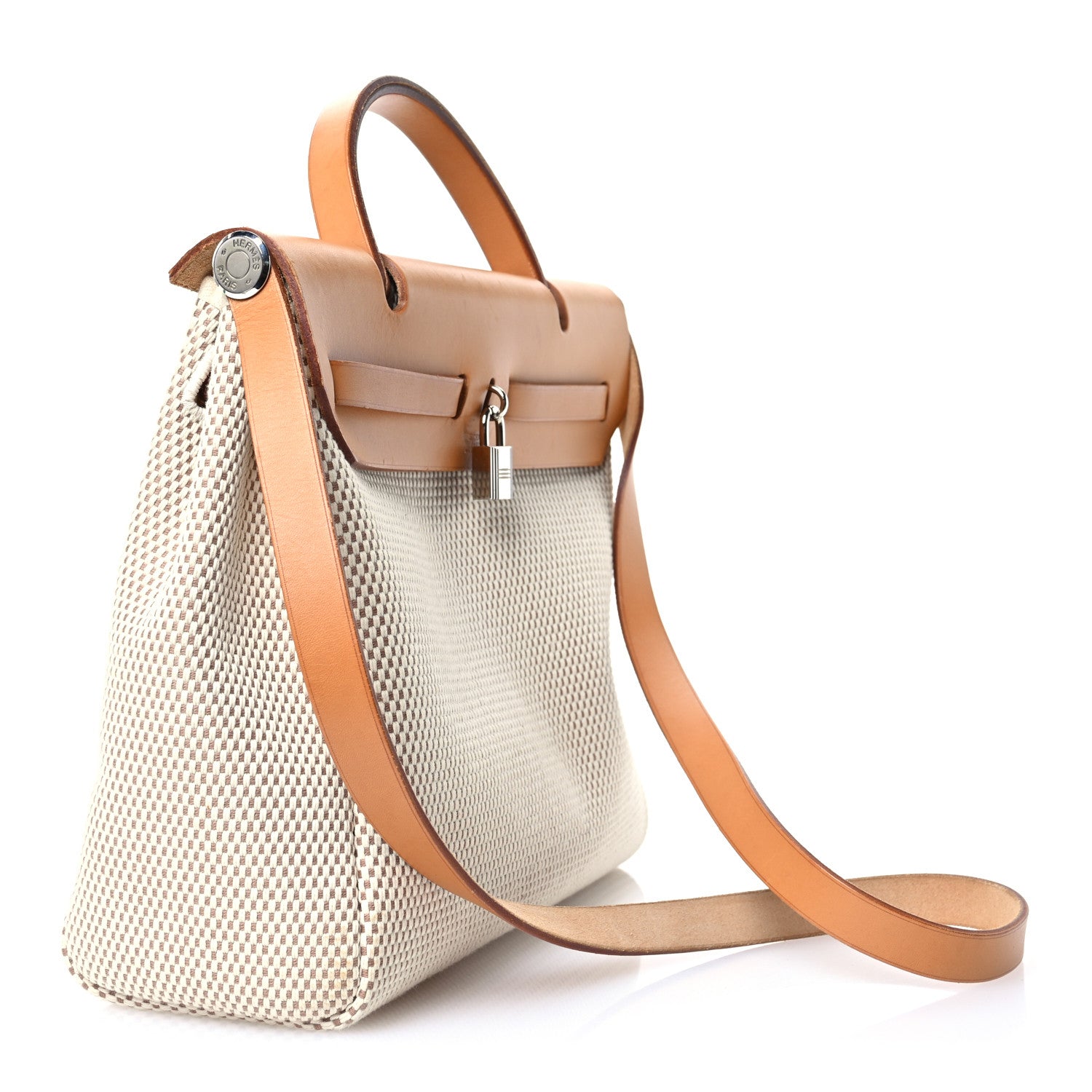 Hermes Toile Vache Calfskin Herbag 30 PM Naturel 4 of 12