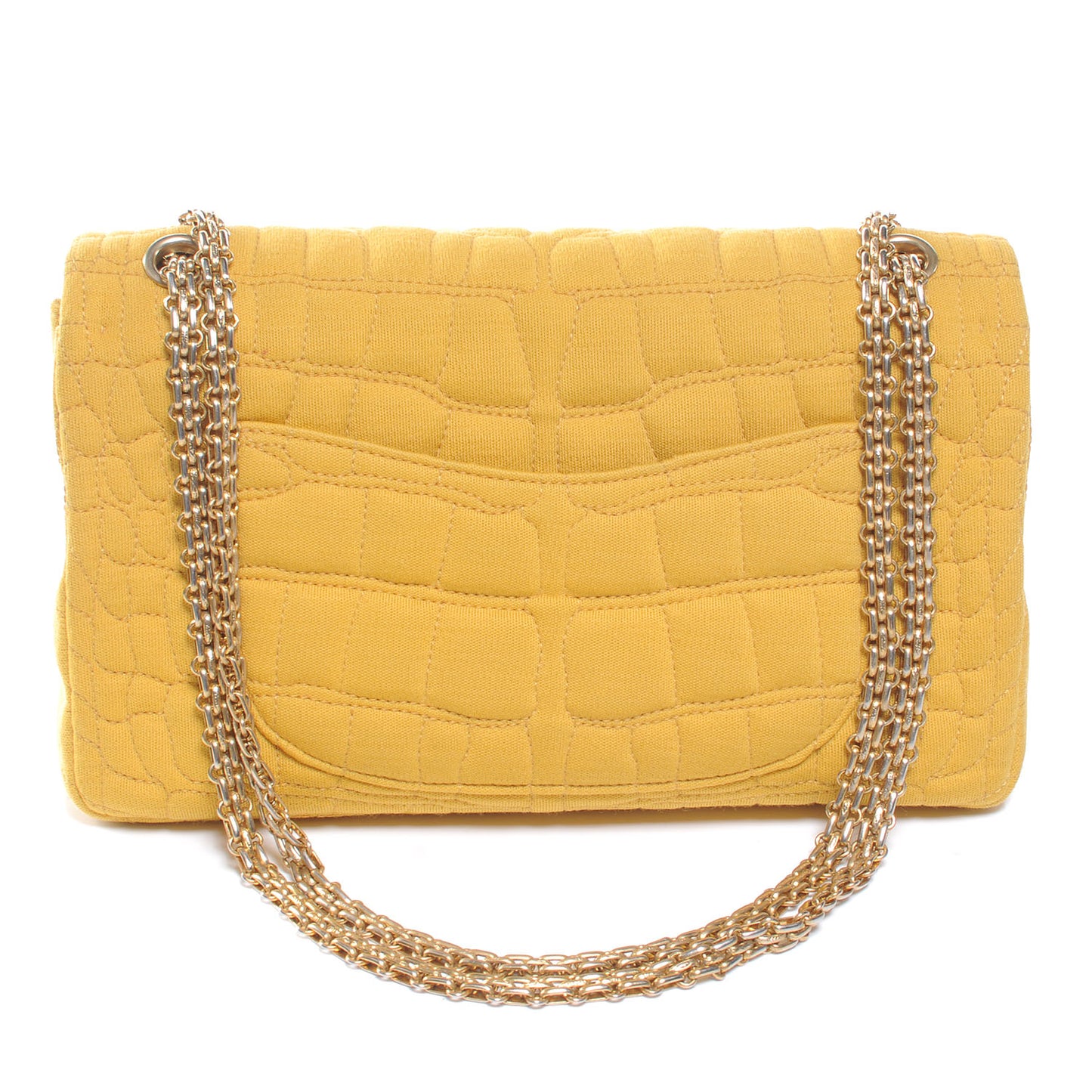 Jersey Crocodile Reissue Medium Flap Yellow