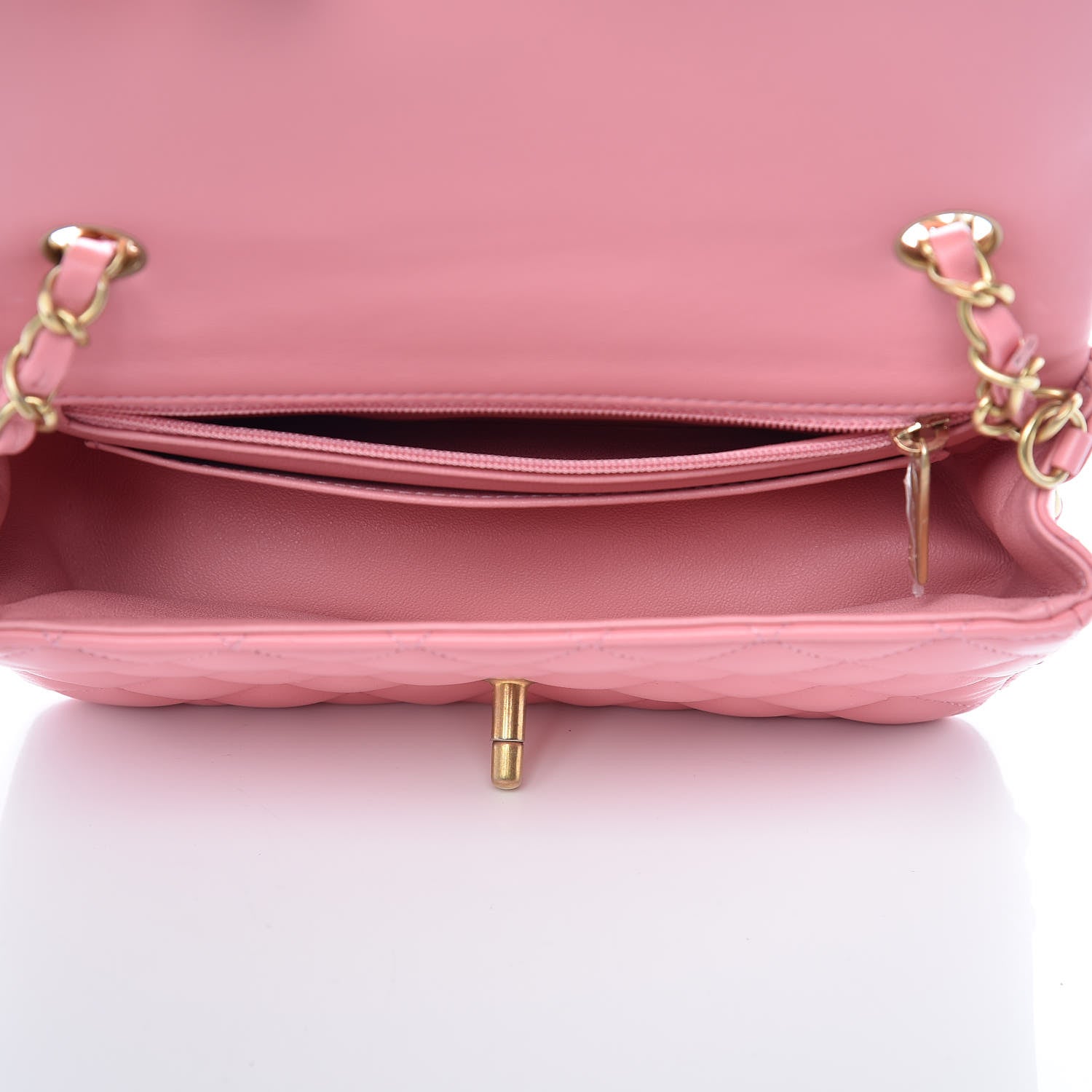 Chanel Lambskin Quilted Mini Rectangular Flap Pink 5 of 10