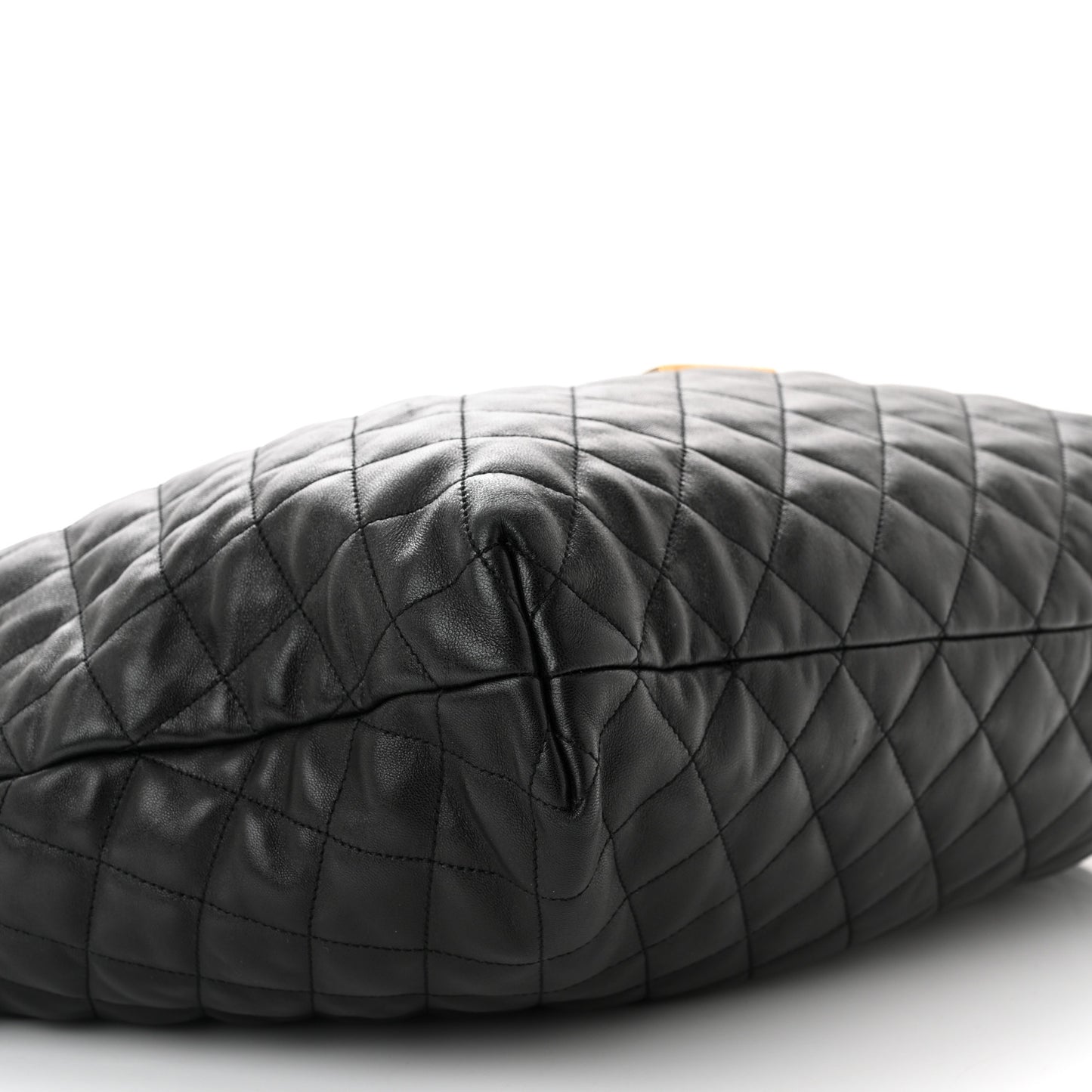 Lambskin Quilted Maxi Icare Shopping Tote Black