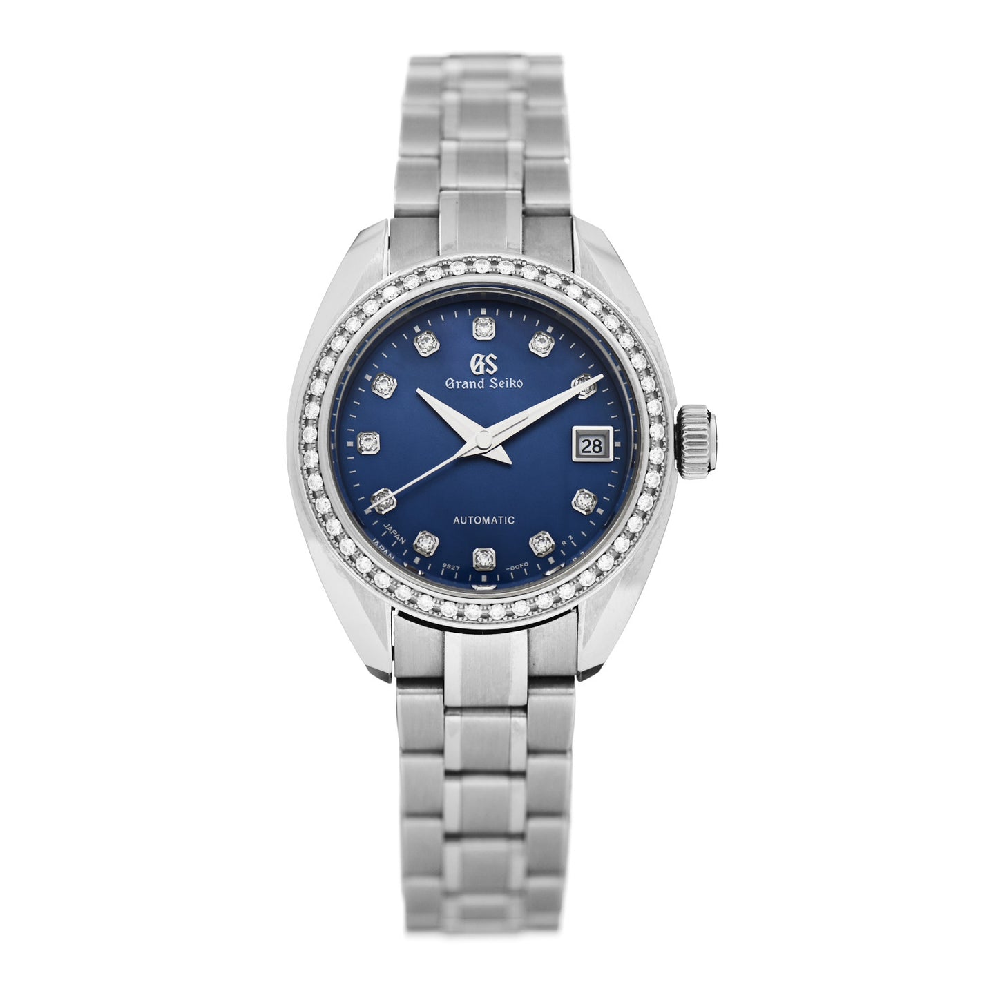 Stainless Steel Diamond Bezel 27mm Elegance 60th Anniversary Limited Edition Automatic Watch Blue STGK015