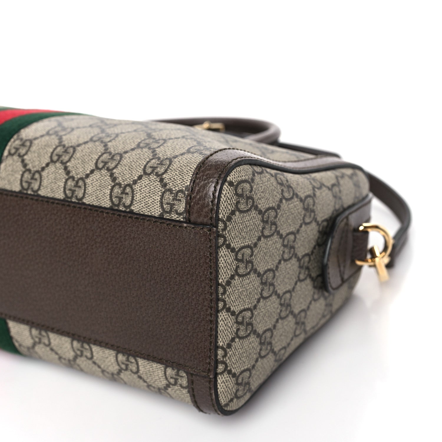 Gucci GG Supreme Monogram Web Medium Ophidia Boston Brown 9 of 9
