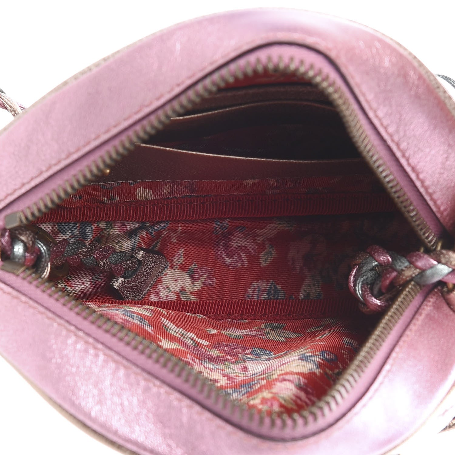 Gucci Laminated Nappa Trapuntata Mini Zumi Dome Shoulder Bag Rosa Lago Rame 5 of 11
