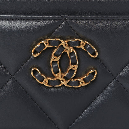 Chanel Lambskin Quilted Chanel 19 Card Holder Dark Grey 9 of 9