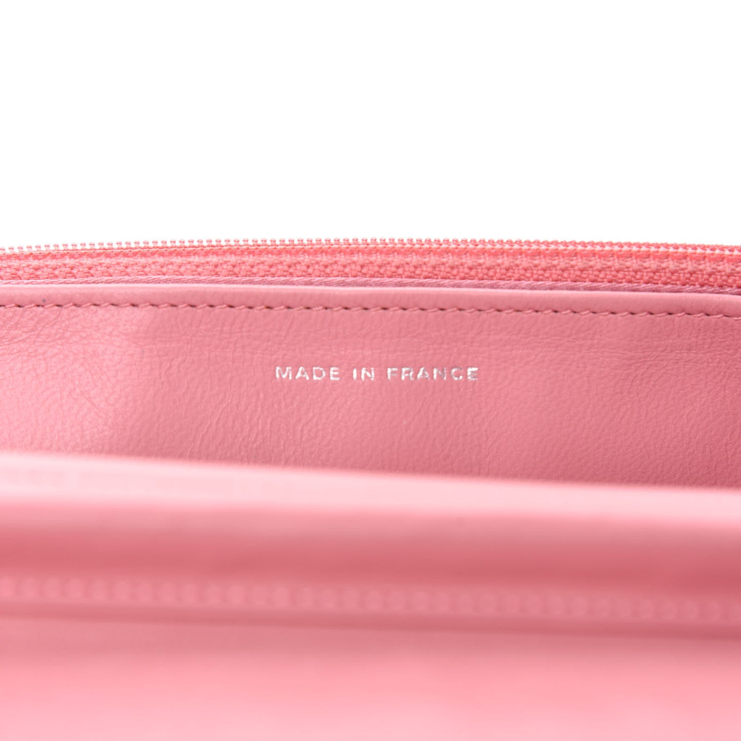Lambskin Camellia Embossed Wallet On Chain WOC Pink