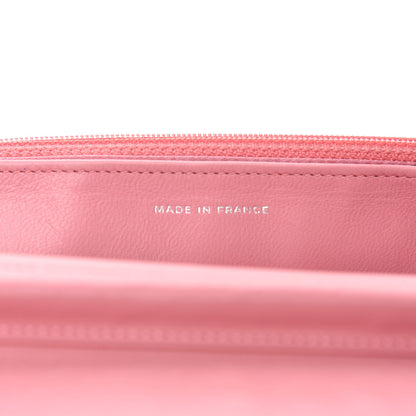 Chanel Lambskin Camellia Embossed Wallet On Chain WOC Pink 9 of 11