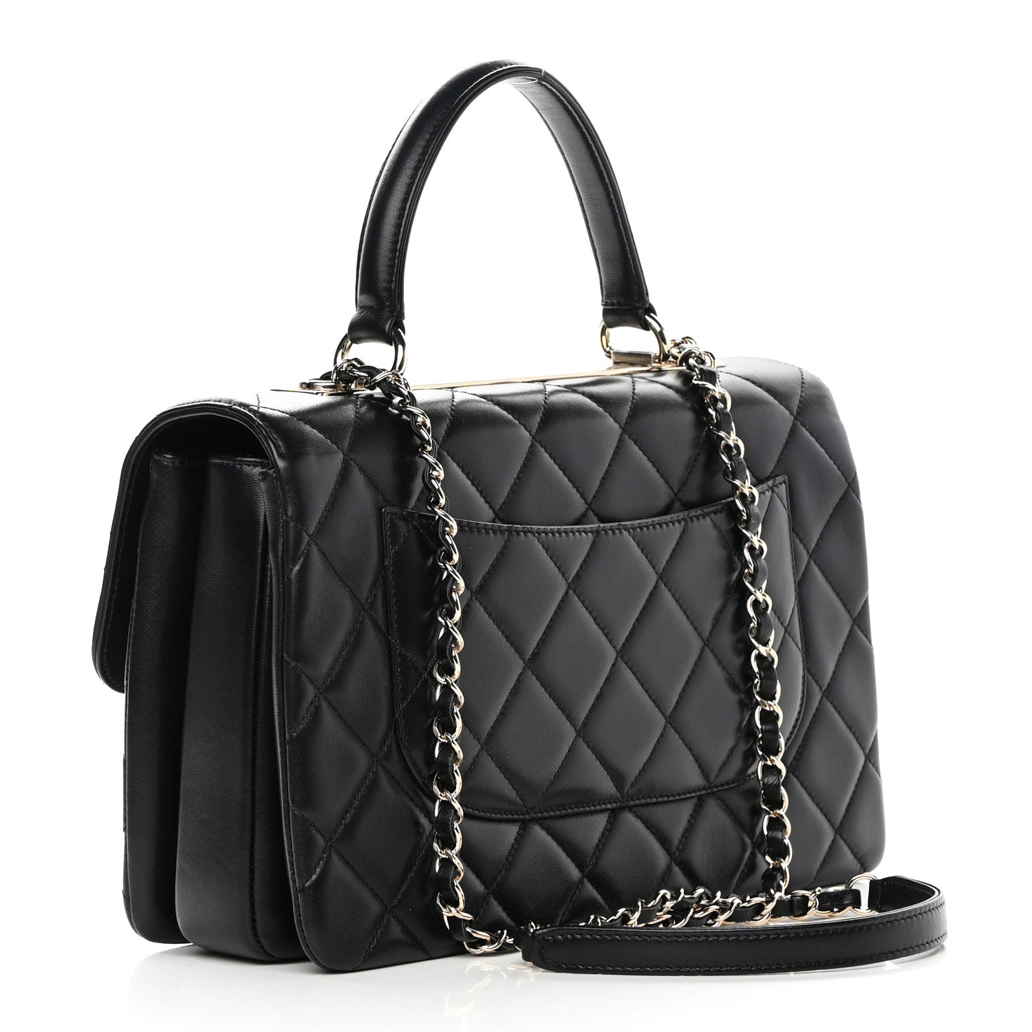 Chanel Lambskin Quilted Medium Trendy CC Flap Dual Handle Bag Black 3 of 12