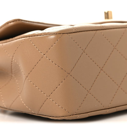 Chanel Lambskin Quilted Mini Metal Top Handle Rectangular Flap Beige 9 of 10