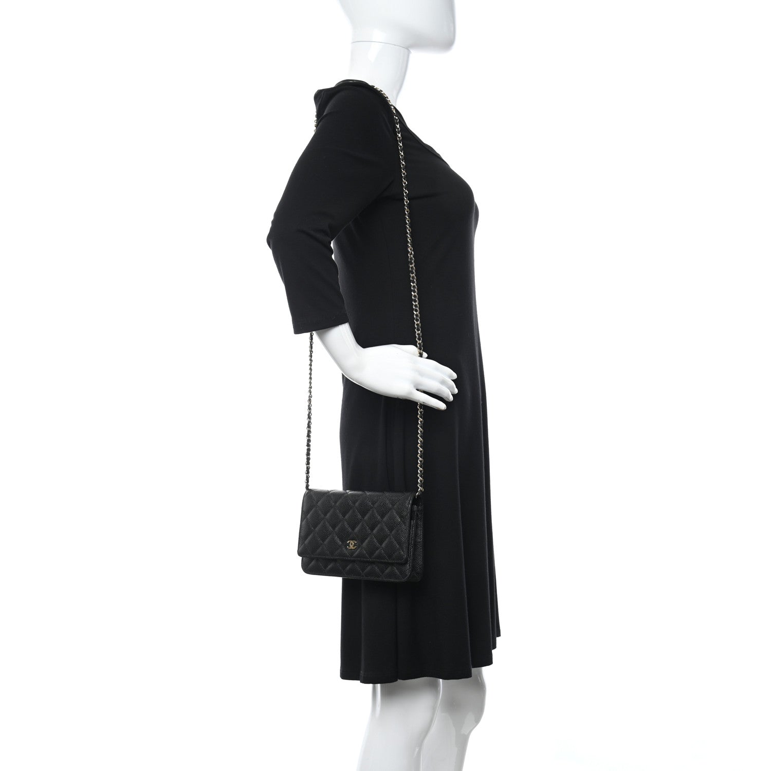 Chanel Caviar Quilted Wallet On Chain WOC Black 2 of 14