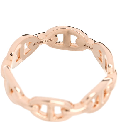 Hermes 18K Rose Gold PM Chaine d'Ancre Enchainee Ring 53 6.5 6 of 7
