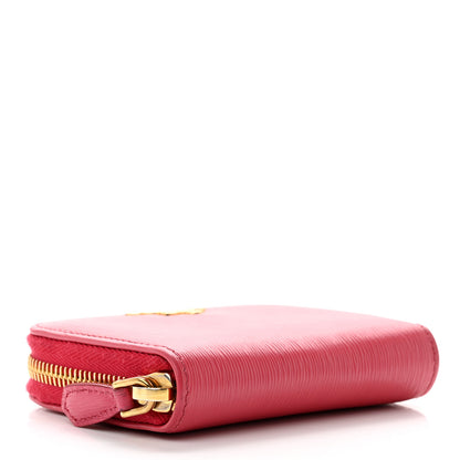 Prada Saffiano Metal Zip Coin Purse Peonia 4 of 8