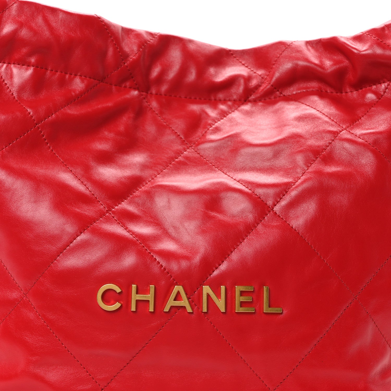 Chanel Shiny Calfskin Quilted Small Chanel 22 Red 9 of 11