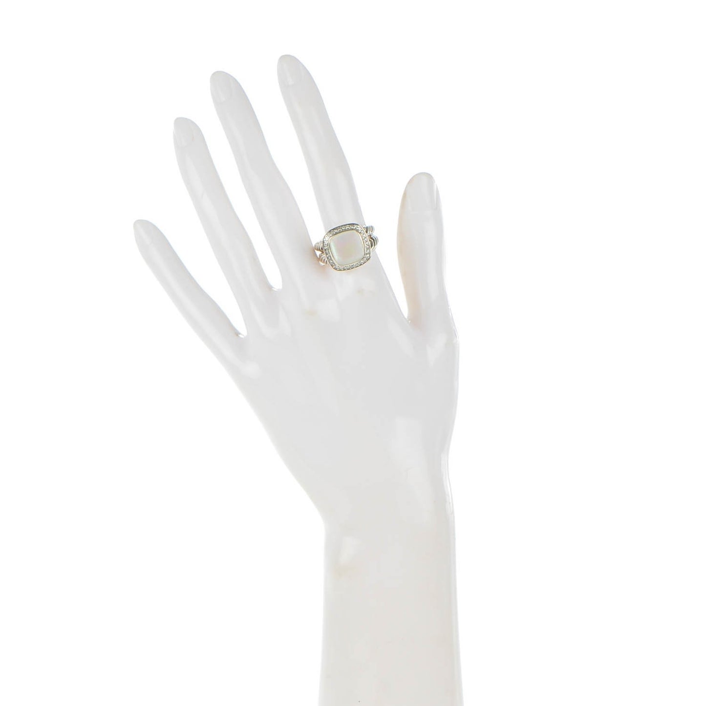 Sterling Silver Diamond Moon Quartz 11mm Albion Ring 58 8.5
