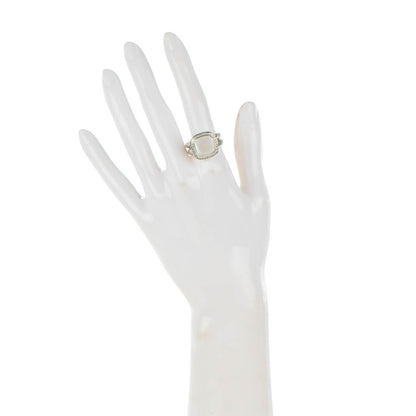 David Yurman Sterling Silver Diamond Moon Quartz 11mm Albion Ring 58 8.5 2 of 6