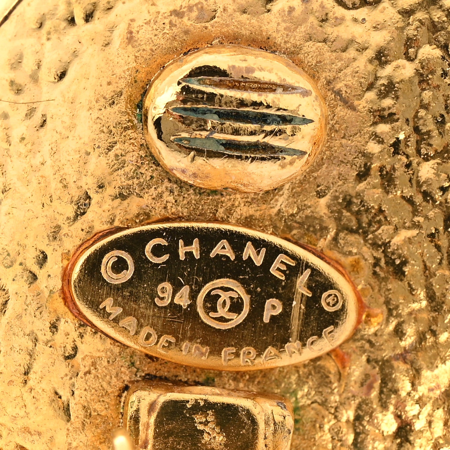 Chanel Oval CC Clip On Earrings Gold 4 of 4