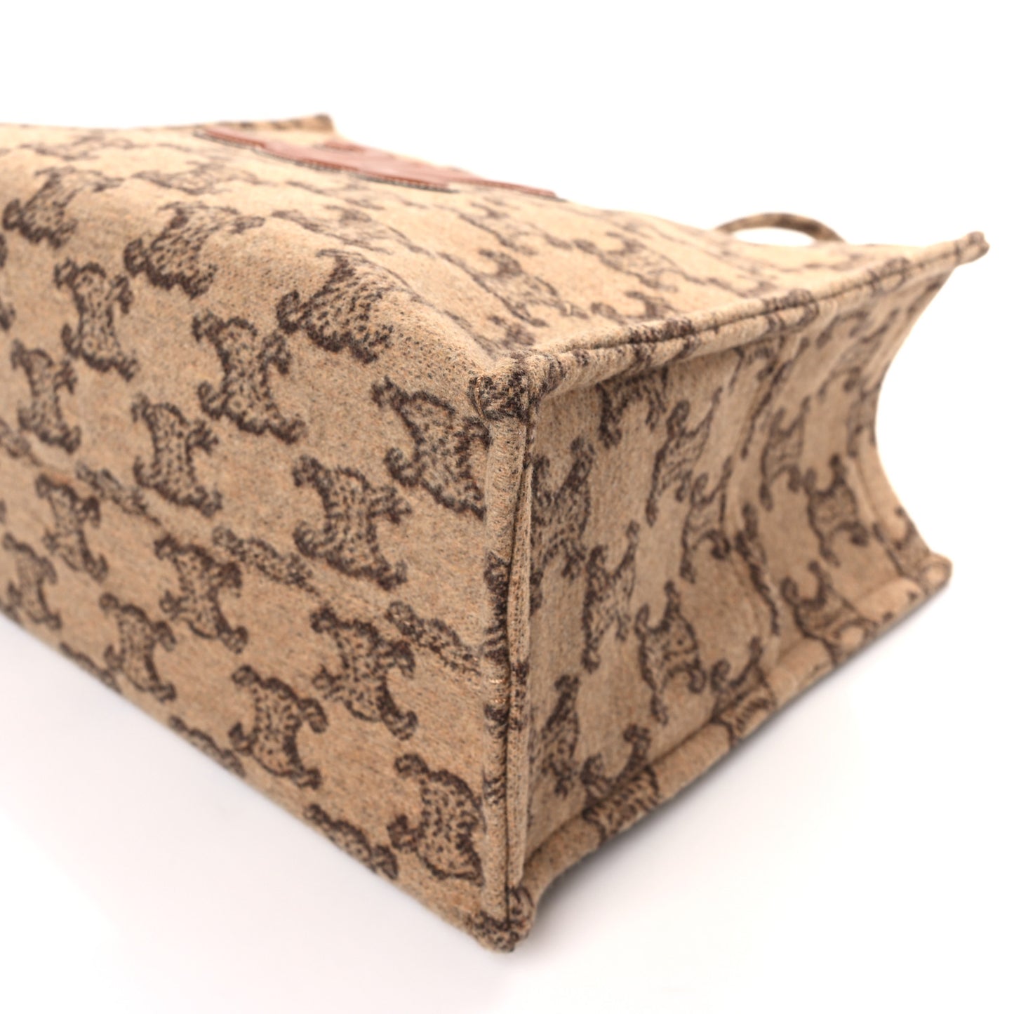 Canvas Calfskin Triomphe Large Cabas Thais Camel