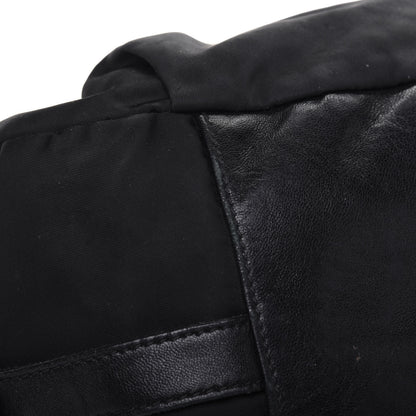 Prada Nylon Tessuto Soft Calfskin Small Shopping Satchel Black 13 of 34