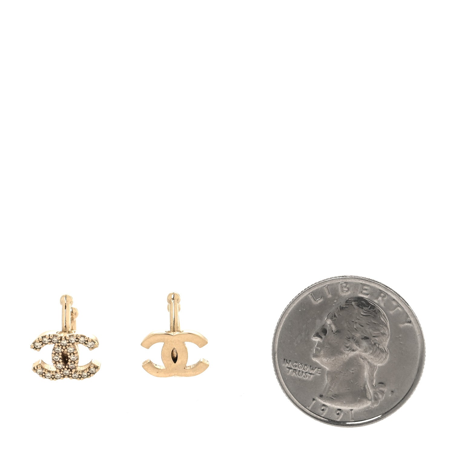 Chanel Metal Strass Lip Ring Set Gold 2 of 5