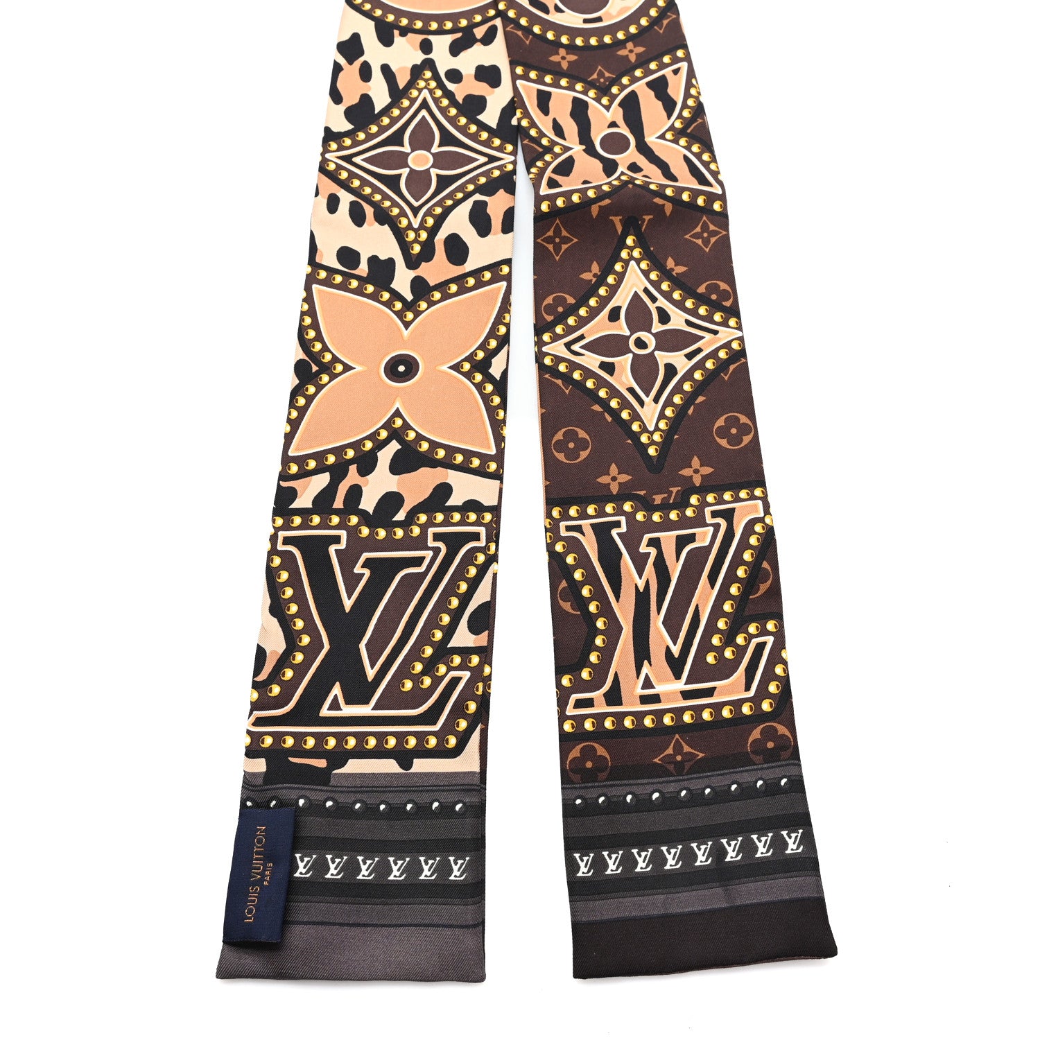 Louis Vuitton Silk Monogram LV World Bandeau Brown 2 of 3