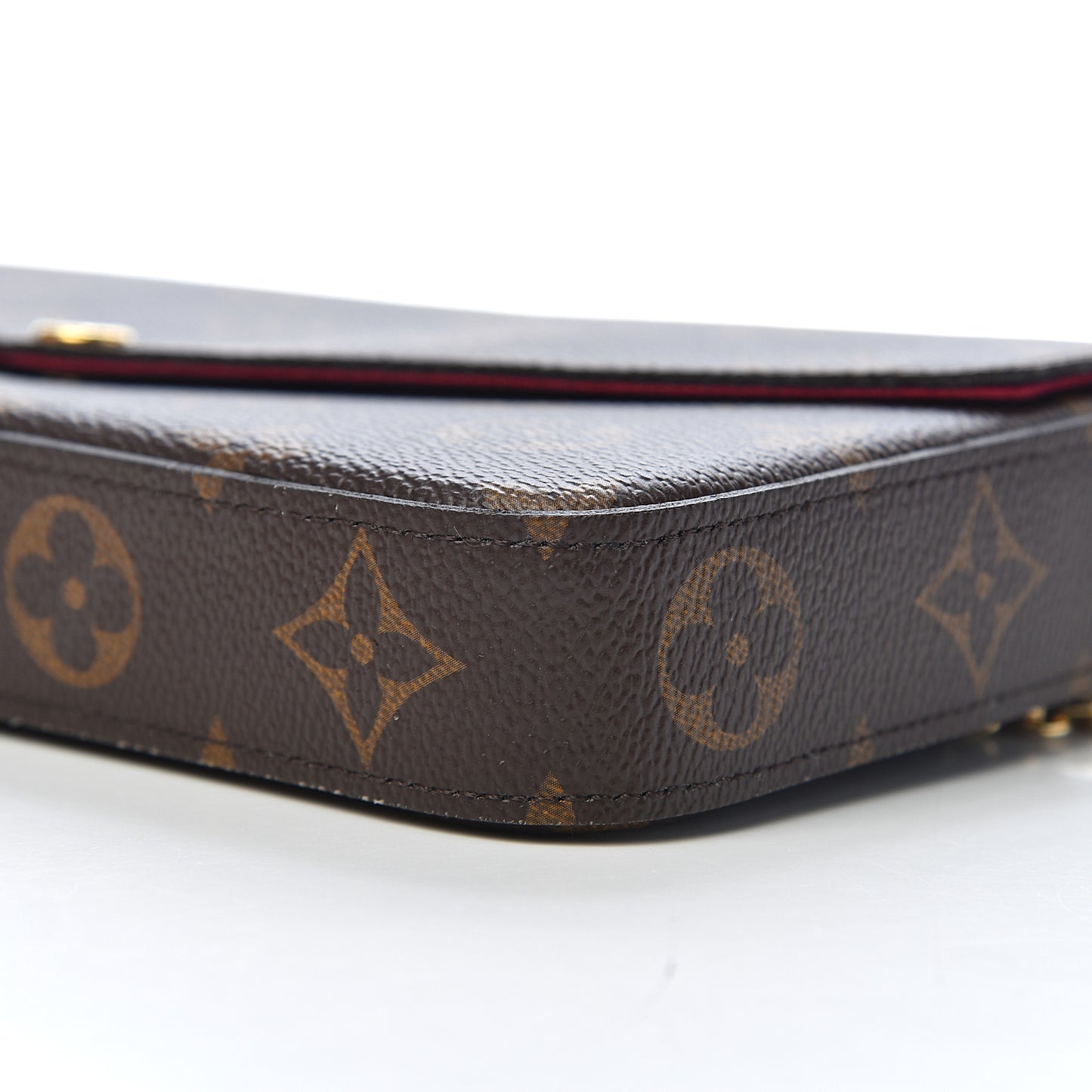 Monogram Pochette Felicie Chain Wallet Fuchsia