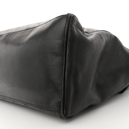 Chanel Lambskin Large Quilted Shopping Tote Black 10 of 13