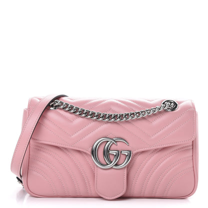 Gucci Calfskin Matelasse Small GG Marmont Shoulder Bag Wild Rose 1 of 12