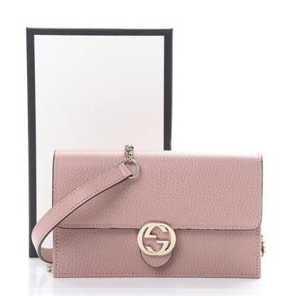 Gucci Dollar Calfskin Interlocking G Chain Wallet Soft Pink 10 of 10