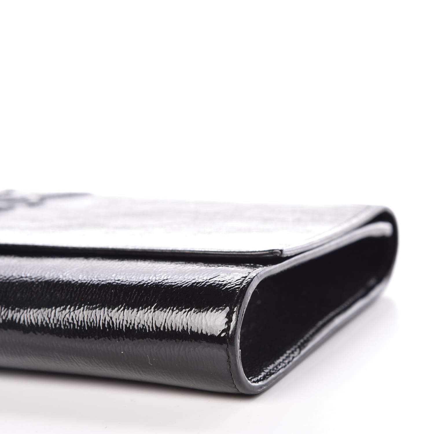 Saint Laurent Textured Patent Monogram Large Belle De Jour Clutch Black 9 of 9