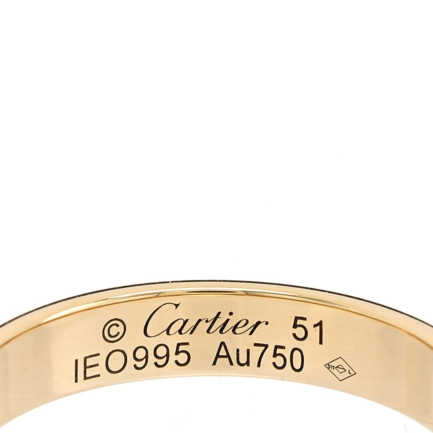 18K Yellow Gold 3.5mm LOVE Wedding Band Ring 51 5.75