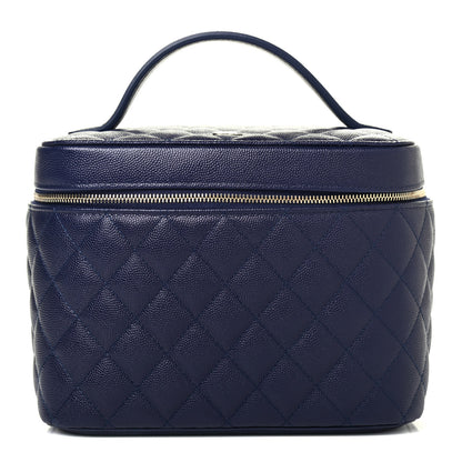 Chanel Caviar Quilted Large Vanity Pouch Navy 1 of 4