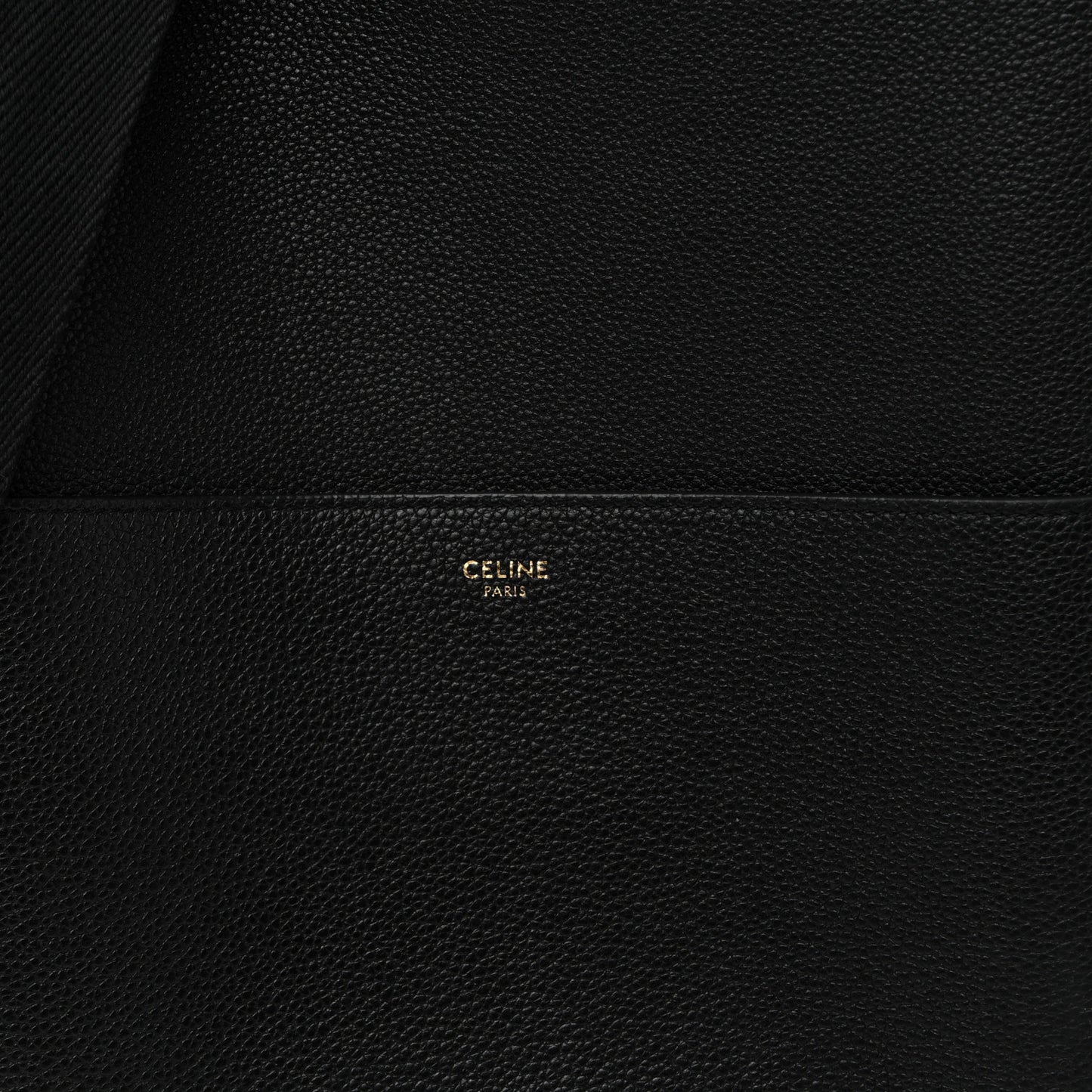 Soft Grained Calfskin Sangle Bucket Bag Black
