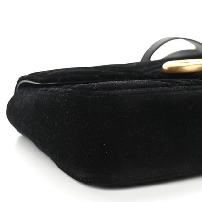 Gucci Velvet Matelasse Medium GG Marmont Shoulder Bag Black 8 of 9