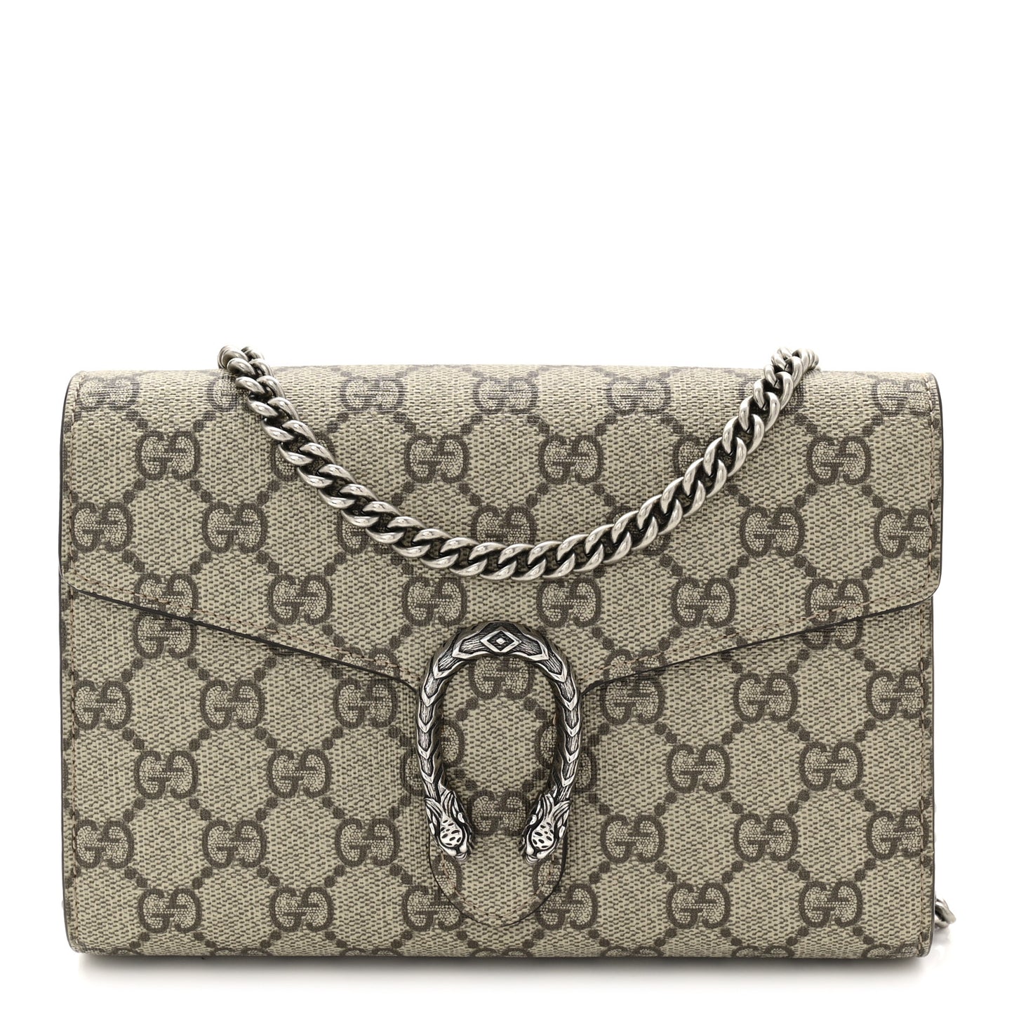 GG Supreme Monogram Mini Dionysus Chain Wallet Beige Taupe