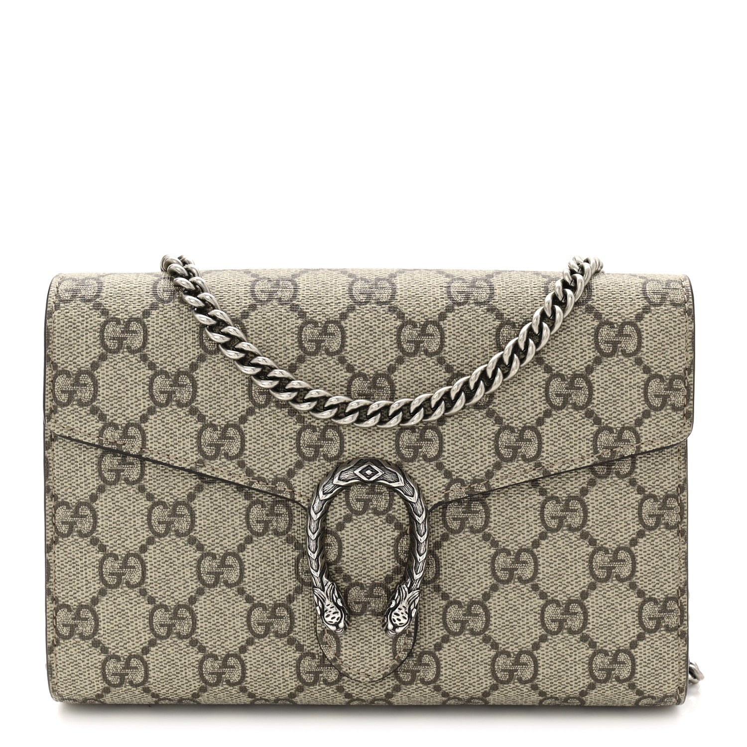 Gucci GG Supreme Monogram Mini Dionysus Chain Wallet Beige Taupe 1 of 10