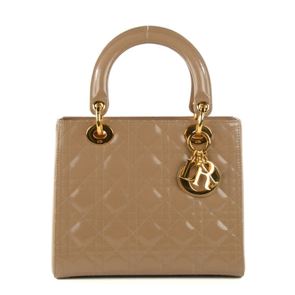 Christian Dior Patent Medium Lady Dior Beige 1 of 9