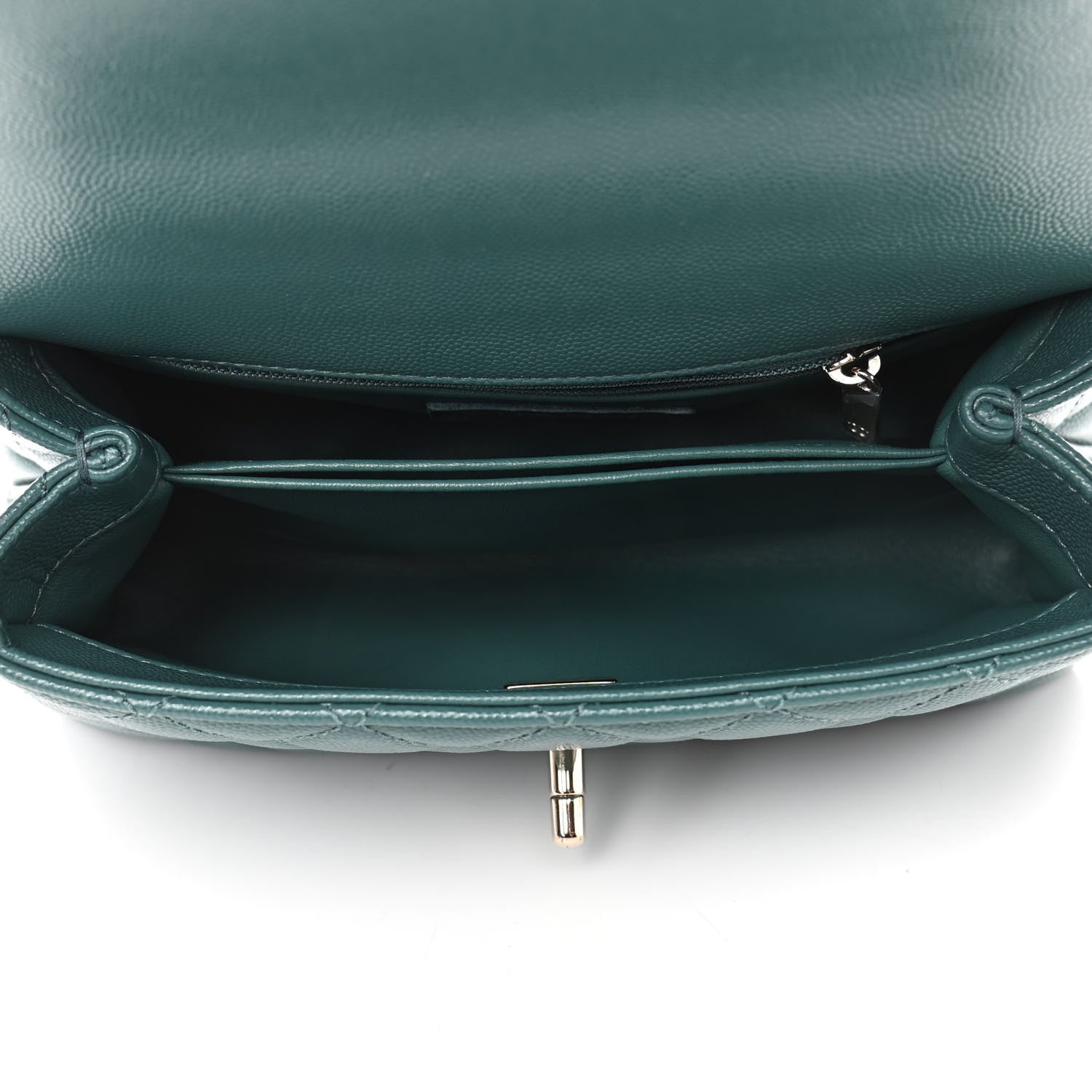 Chanel Caviar Quilted Mini Coco Handle Flap Green 4 of 9
